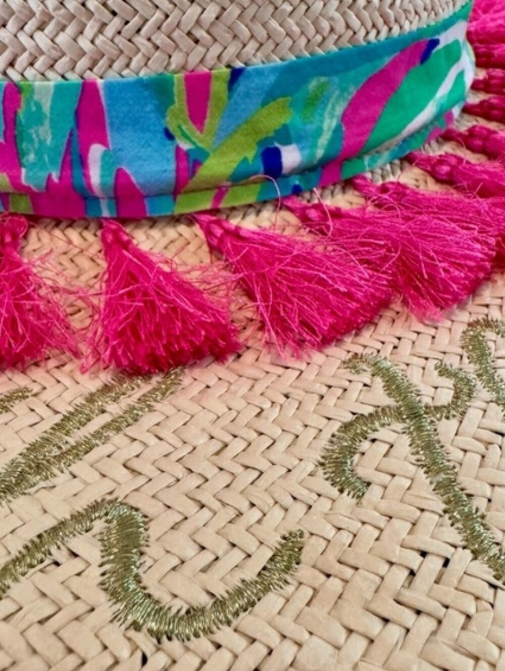 NWOT LILLY PULITZER "Catch The Wave" Sun Goddess Straw Beach Hat HTF - Picture 3 of 8